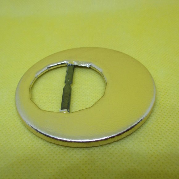 VTG 1980s Faux Leather & Silver Tone Metal Belt Buckle - Picture 5 of 7